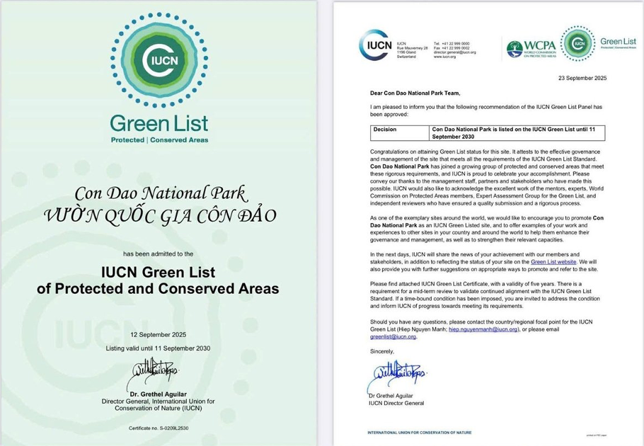 Vietnam has the fourth IUCN Green List